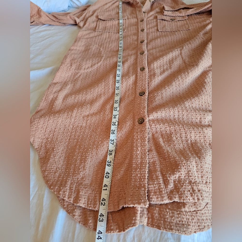 NWT Free People Textured Shacket Boho Mauve Duster Oversized Button Dwn Dress Xs - Picture 10 of 12